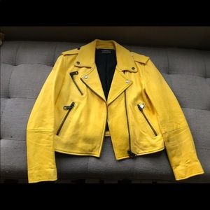 Tommy Hilfiger Leather Jacket in Yellow
